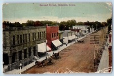 Holstein Iowa IA Postcard Second Street Horse Carriage Street Scene Vintage