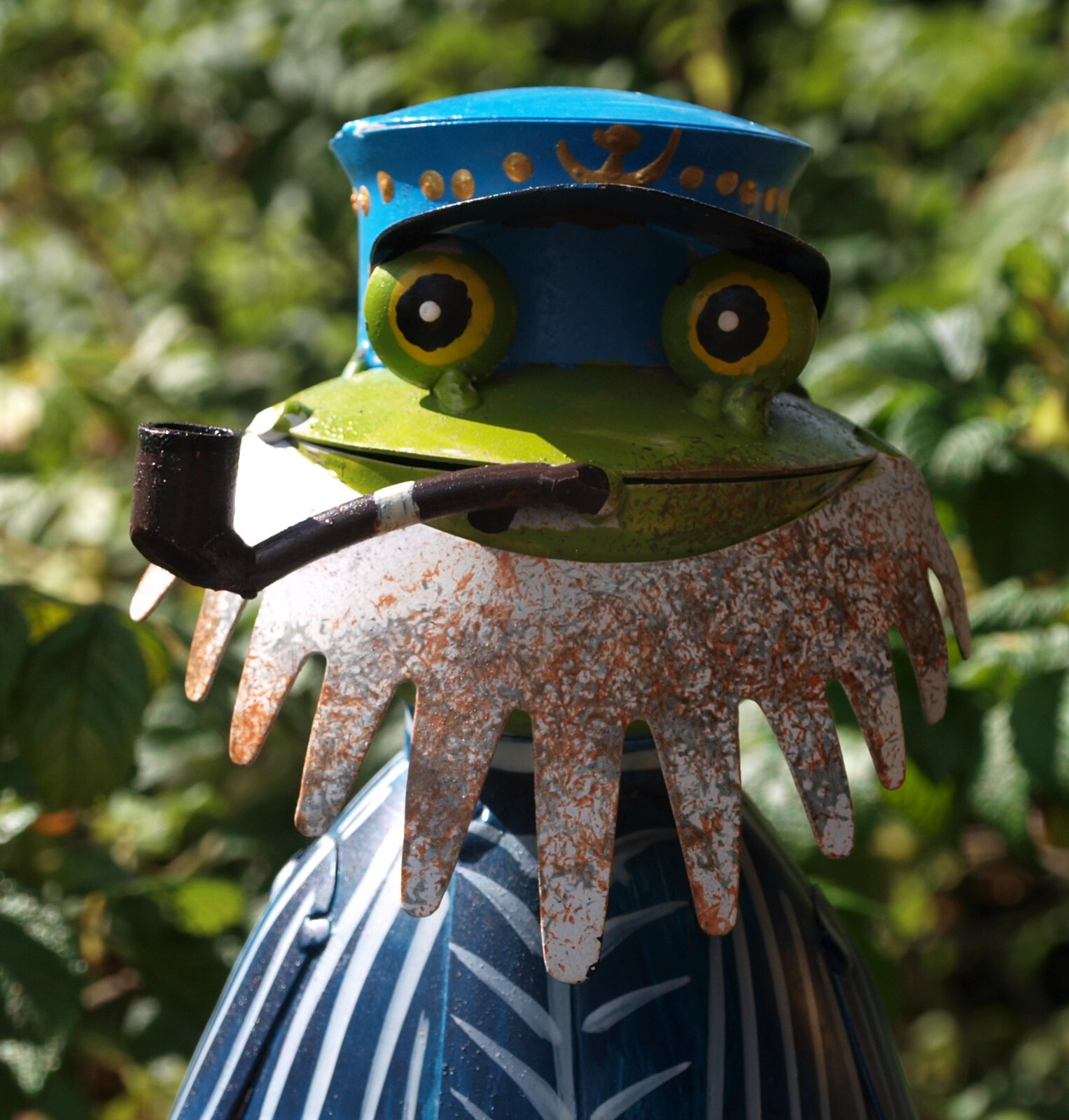 Deko-Impression Zaunfigur 'Frosch Mit Eimer' – 15,5 Cm Hoch, Aus Eisenblech, Für Gartenzaun Oder Deko