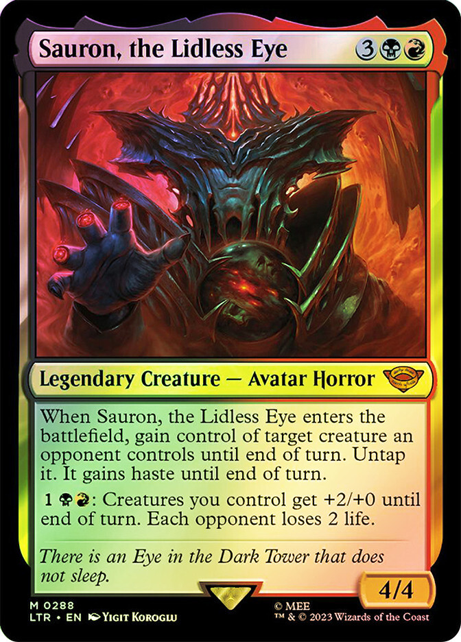 マジック：ザ・ギャザリング Middle earth booster the lidless eye MTG Sauron, the Lidless Eye *FOIL* The Lord of the Rings 288