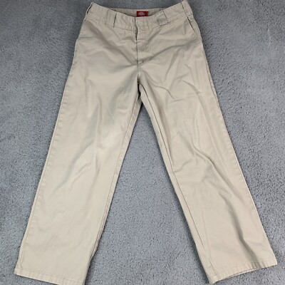 Dickies Girl Pants 9 /29 Beige Cotton Blend Pockets Jerry Leigh For Dickies Girl