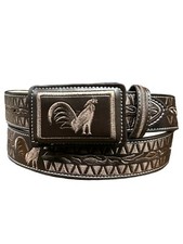 Cinto vaquero Piteado Charro Gallo Western embroidered Style Belt Rooster