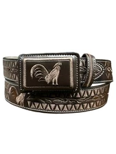 Cinto vaquero Piteado Charro Gallo Western embroidered Style Belt Rooster