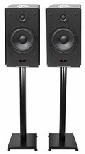  2 Rockville HD5B 5" Powered Bookshelf Speakers Bluetooth Monitors w/29" Stands