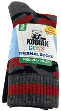 Kodiak Boys Thermal Socks Medium 10-2.5 2 Pack