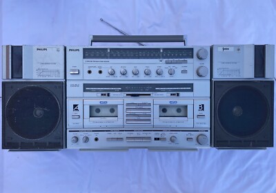 Rare Philips D8734 Boombox Partially Working -Watch YouTube Video