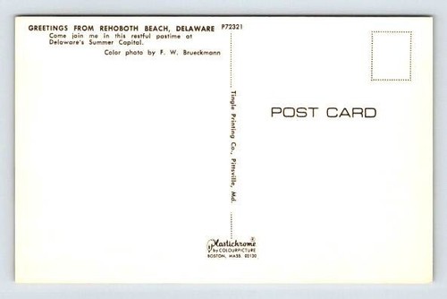 Rehoboth Beach Delaware Greetings From Postcard - Picture 2 of 2