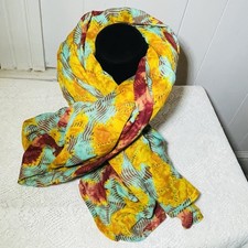 Women  s Long Floral Scarf Wrap Rectangle Spring Cottage Festival Boho Hippie