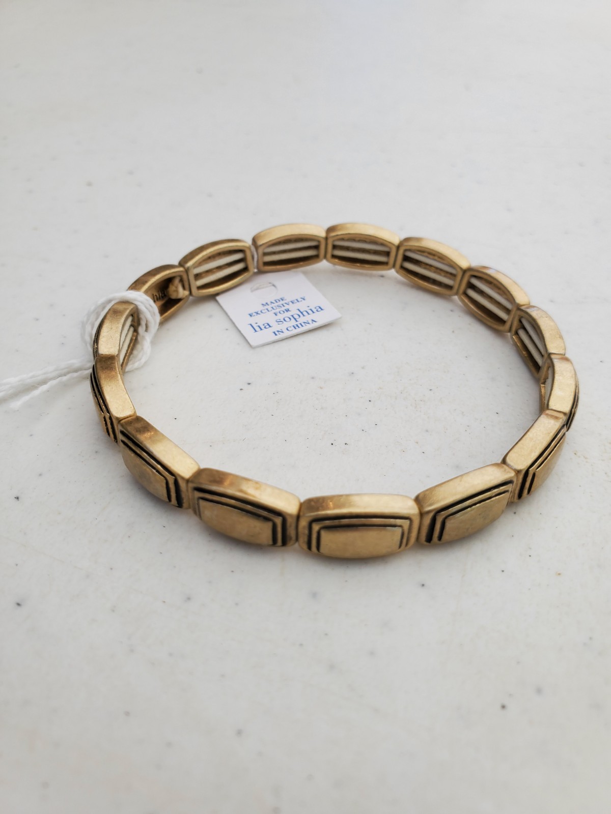Lia Sophia New Gold Plated Stretch Bracelet