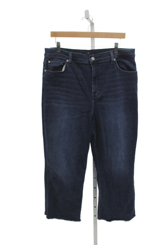 7 For All Mankind Womens High Rise Dark Blue Jeans Size 34
