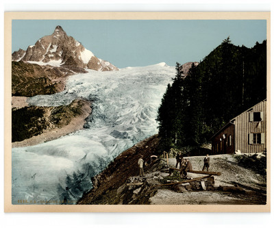 France, Chamonix Valley, Glacier des Bossons Vintage Photochrom, Photochr