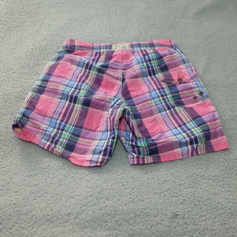 Bañador Polo Ralph Lauren Para Hombre 32 Cuadros Malla Forrado Poni Cordón Rosa Foto 2 de 4