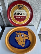 Deux Plateaux De Bistrot Publicitaires Camel Amstel  Diamètre 45cm