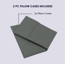 Luxury Cotton Sateen King Size Pillowcases, Grey, 2 Pcs, 800 Thread Count