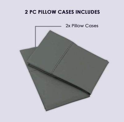 Pizuna Luxury Cotton King Size Pillowcases, 2 Pcs, 800 Thread Count, Long Staple