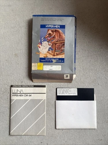 rare commodore 64 hyper hen Floppy Disk cm/64 luna software