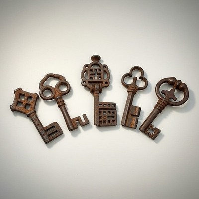 #ad Medieval Style Cast Iron Key Set — Set of 5 $29.99