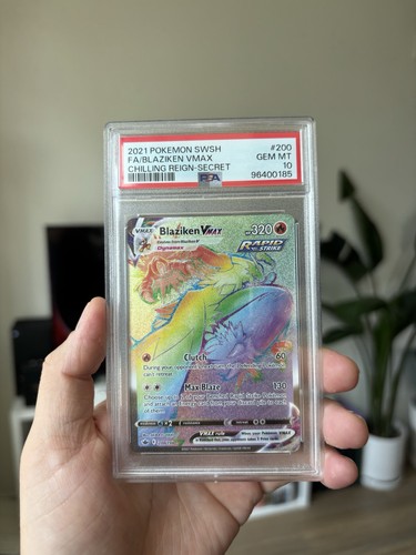 PSA 10 BLAZIKEN VMAX 200 SECRET RARE RAINBOW CHILLING REIGN SWORD SHIELD POKEMON