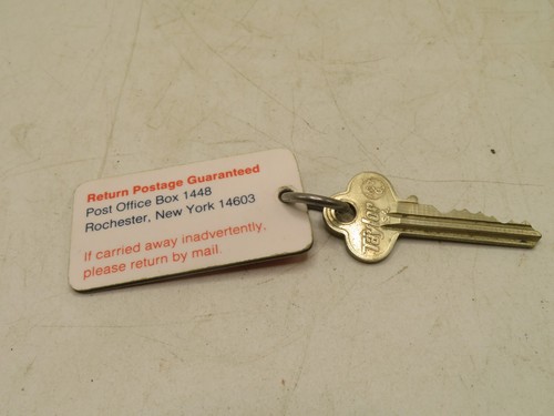 Vintage RETURN FRONT DESK Motel Key Fob and Key ROCHESTER NY RM 584 - Picture 2 of 2