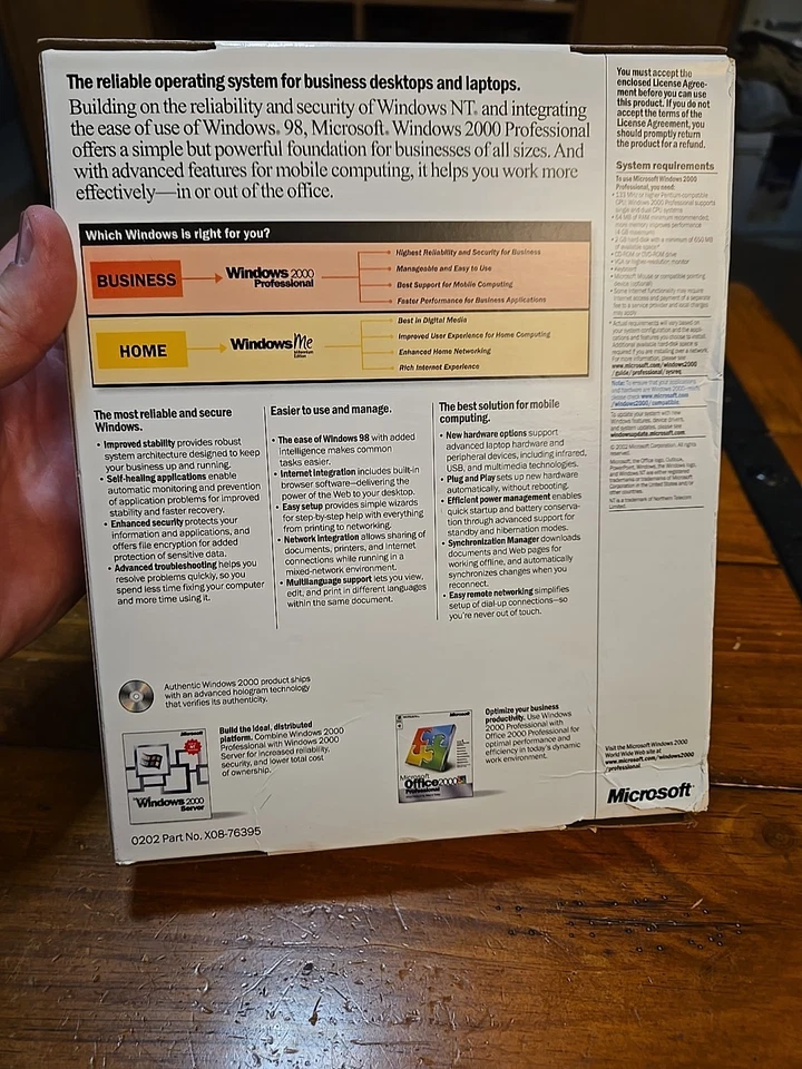 Microsoft Windows 2000 Professional Retail Box (Upgrade Version) Open Box 🔥 - Image 4 of 4