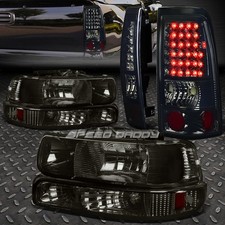 Smoke Amber Bumper Headlightchrome Led Tail Brake Light For 99-02 Silverado