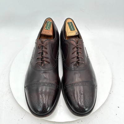 Gucci Men Size UK 105 US 11 Dark Brown Leather Wingtip Oxford Dress Shoe G2U