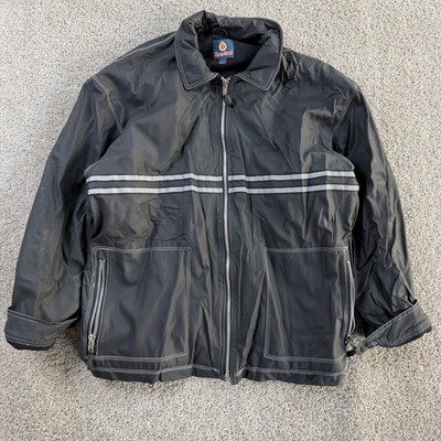Burnside Jacket Mens Large Black Reflective Motorcycle Full Zip