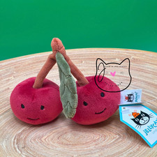 Jellycat FABULOUS FRUIT CHERRY New BNWT Soft Plush Toy Red RETIRED Cherries RARE