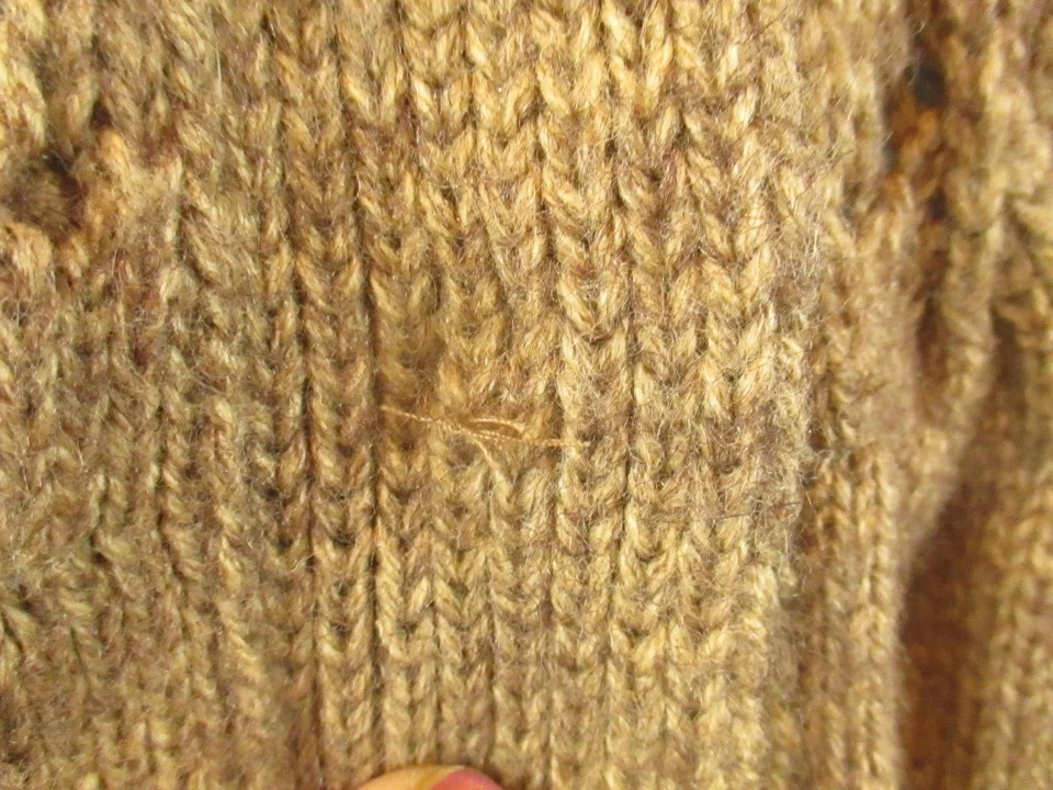 Одна девочка кто свитер пальто женщин средний коричневый оборкой воротник качается вязаный Snap богемное - Изображение 4 из 4