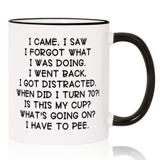 Funny Birthday Gifts for Women Men Mug 11oz, 70 Year Old Birthday Gifts 70th