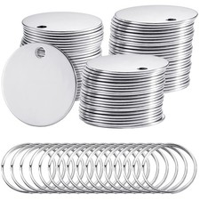 100-Piece Stainless Steel Dog Tags Keychains Kit