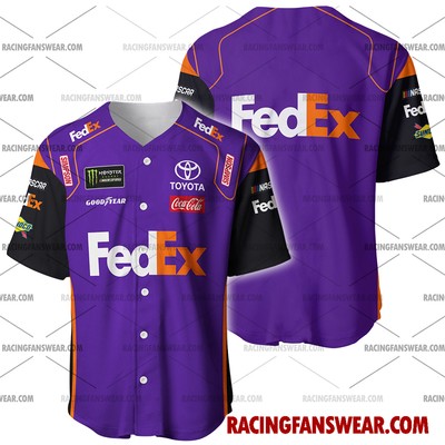 Denny Hamlin Nascar Racing Uniform Apparel Clothes Baseball  Baseball Jersey
