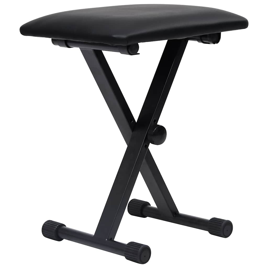 Supporto Tastiera a Doppia Staffa Set con Sgabello Nero Pianola Gambe vidaXL foto 4