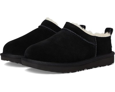 UGG Classic Micro 1174410K-BLK Slipper Kids Black Suede Faux Fur