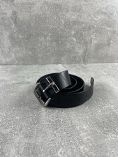 Vintage Gianni Versace Black Leather Belt Silver Buckle Sz 100/40 Made in Italy