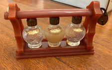 Vintage Bouton NY Bakelite Glass Mini Empty Perfume Caddy Amber Apple Juice