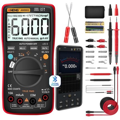 ANENG Bluetooth Multimeter Digital Tester Auto-ranging TRMS 6000 Golden 