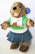 BUILD A BEAR GROUNDHOG PLUSH WITH OUTFIT  16" STUFFED ANIMAL  WITH TAGS