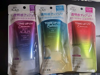 ROHTO SKIN AQUA TONE UP UV ESSENCE 80g LSF50+ PA++++ Sonnencreme X3 NEU