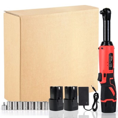 12V Extended Cordless Ratchet Wrench 3/8'' 45 ft-lbs (60 N.m) 320RPM 2 Battery