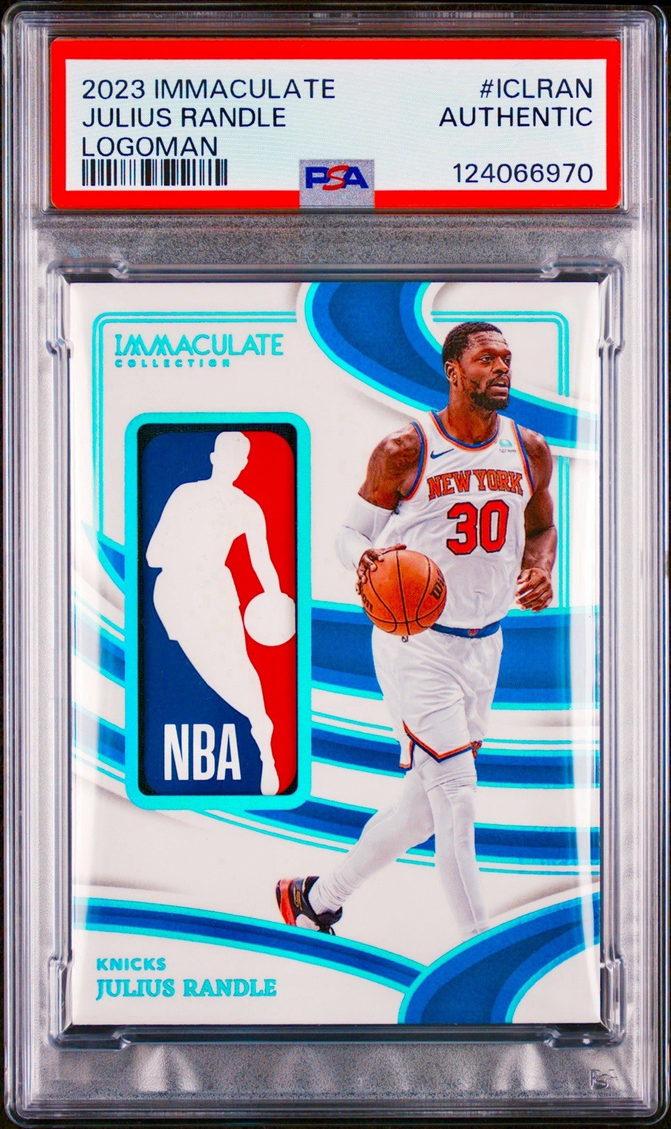 Julius Randle 2023 Immaculate 1/1 GAME USED LOGOMAN Patch SSP Knicks PSA