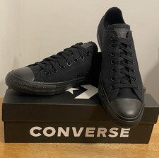 NIB Converse All Star Chuck Taylor Black Canvas Low Top Men 9/ Women 11 Sneaker