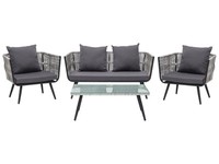Modernes GartenmöBel Set Rattan Graphitgrau Ragusa
