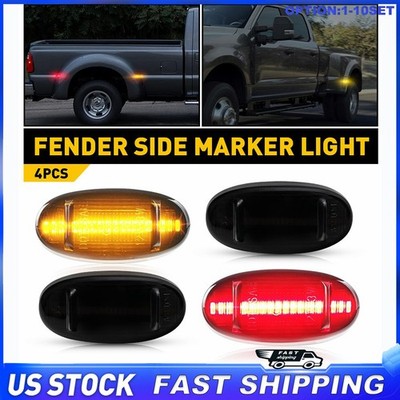 For 2011-2022 Ford F-450 Super Duty Smoked LED Marker Light Amber/Red Lamp 4-40X