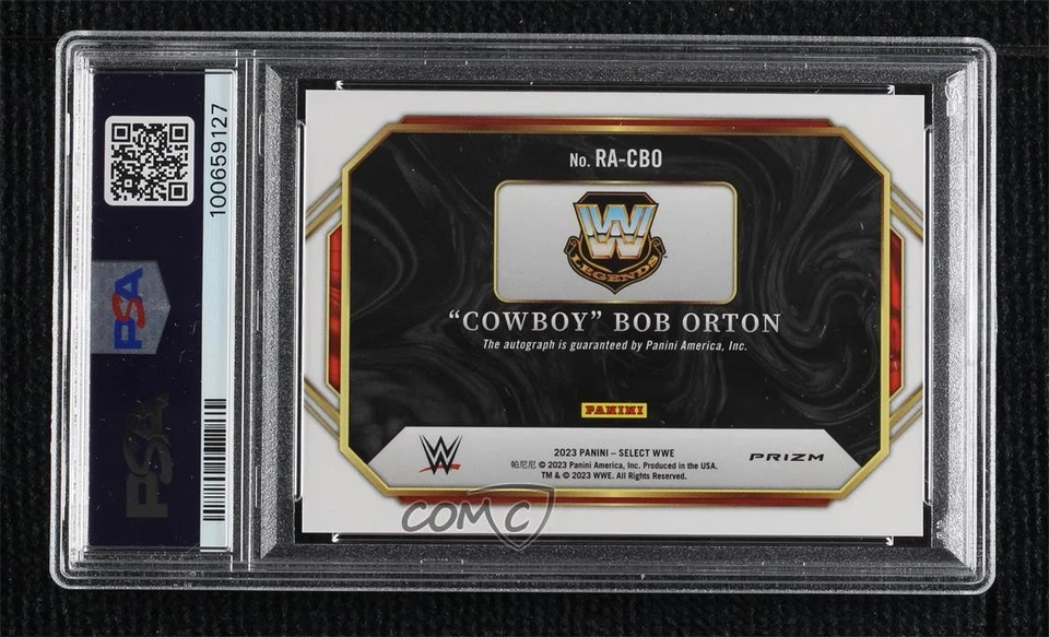 2023 Panini Select WWE Ringside Action Signatures Cowboy Bob Orton PSA 8 Auto - Image 2 of 2