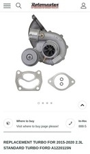 Rotomaster Replacement Turbo For 2015-2020 2.3l Standard Turbo Ford A1220115n Rotomaster Replacement Turbo For 2015-2020 2.3l Standard Turbo Ford A1220115n
