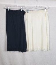 Olga Secret 2 Hug Slip Skirts Lace Black M Tall White M Full Feminine Dainty