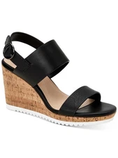 ALFANI Womens Black Snake 1" Platform Tilliee Wedge Slingback Sandal 9.5 M