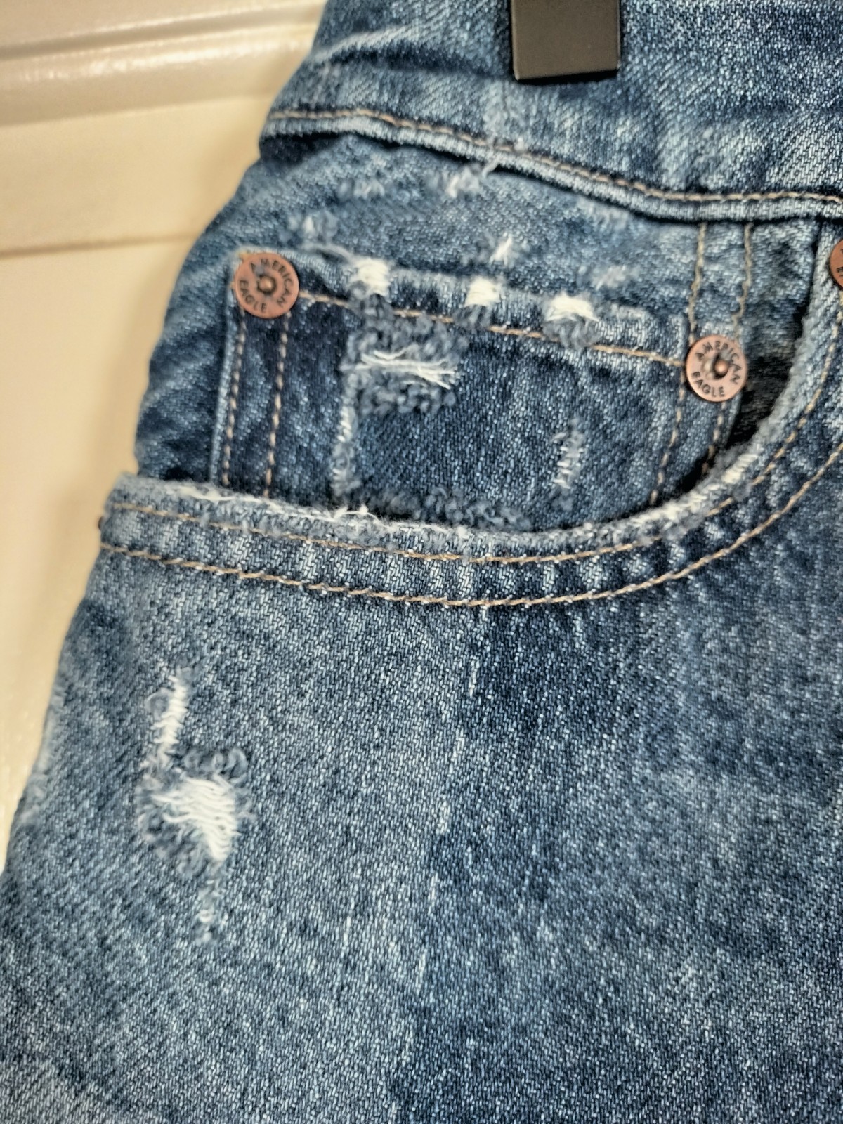 American Eagle Patchwork Denim Shorts High-Rise R… - image 7