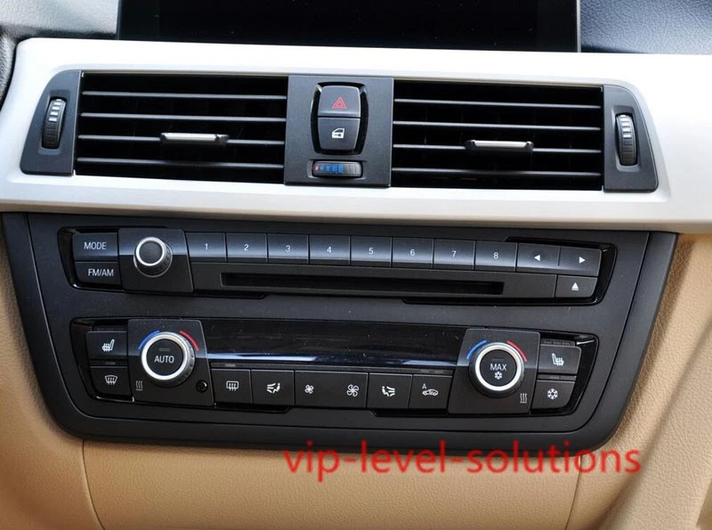 Para BMW Serie 3 2013-2017 2X ABS Negro Brillante Control Central Panel CD Borde Foto 4 de 4