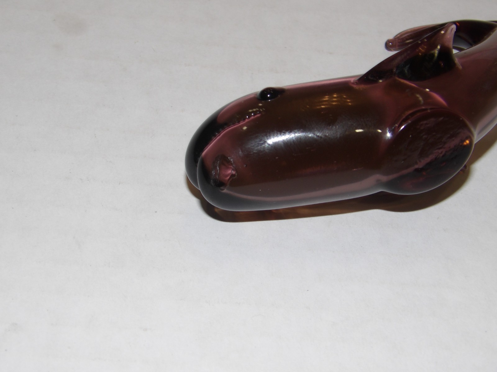 V. NASON & CO. MURANO ART GLASS AMETHYST WHALE OCEAN FISH FIGURINE PURPLE